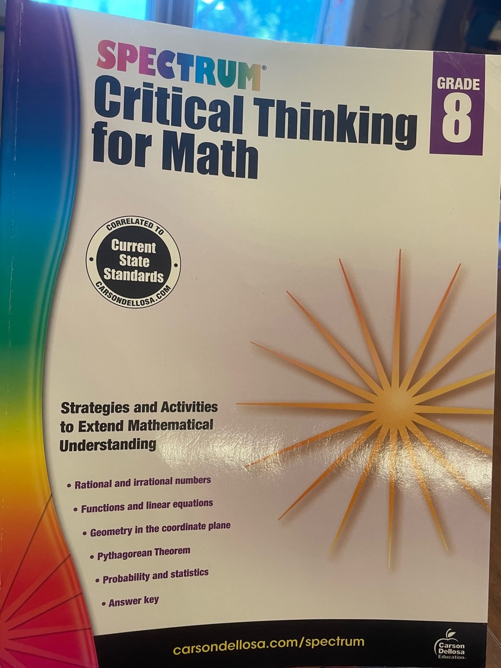 SPECTRUM Critical Thinking for Math - Grade 8 - for homeschool, tutoring